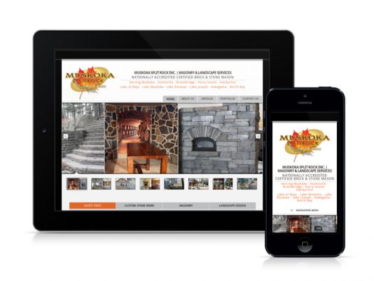 muskoka split rock masonry website redesign